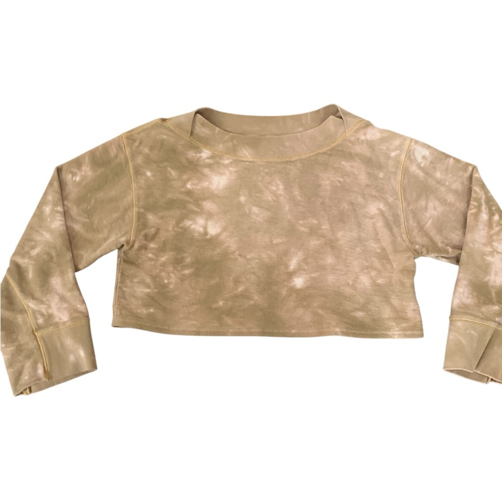 Free People Cropped Oversized Reverse Knit Sweatshirt